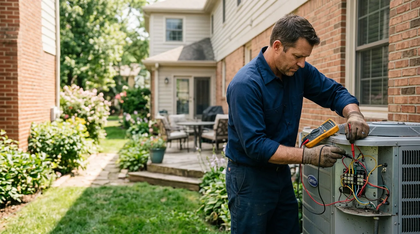 HVAC technician working near Wister, OK